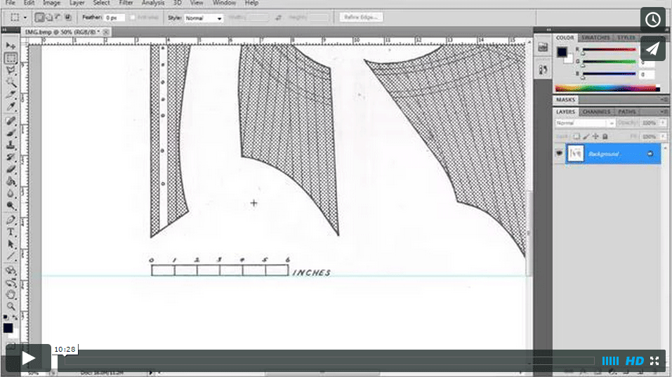 SCANNING, SCALING & DIGITISING A PATTERN FROM A BOOK