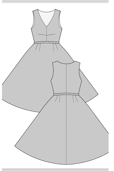 CARMEN DRESS – 1950’s- Sewing Pattern