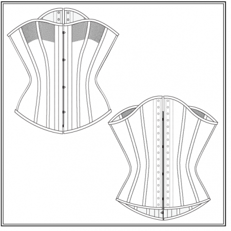 FREE CORSET PATTERN - Piped Front Corset